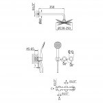 Bruma Lusitano Zestaw natryskowy 250 mm Podtynkowy z ramieniem ściennym i słuchawką satinox 1075702ST
