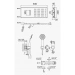 Bruma Lusitano Zestaw natryskowy podtynkowy z natryskiem Line Cascade i słuchawką prysznicową Morning Mist 1074101MM