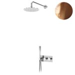 Bruma Lusitano Zestaw natryskowy termostatyczny podtynkowy z deszczownicą Ø 300 mm na ramieniu ściennym Sunset 1385903SS