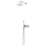 Bruma Lusitano Zestaw natryskowy termostatyczny podtynkowy z deszczownicą Ø 300 mm na ramieniu ściennym Chrom 1385903CR
