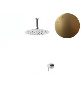 Bruma Lusitano Zestaw prysznicowy podtynkowy z deszczownicą Ø 250 mm i ramieniem sufitowym Sunrise 1075602SR