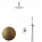 Bruma Lusitano Zestaw prysznicowy podtynkowy z deszczownicą Ø 250 mm z ramieniem sufitowym i słuchawką Sunrise 1075604SR