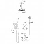 Bruma Lusitano Zestaw prysznicowy podtynkowy z deszczownicą Ø 250 mm z ramieniem sufitowym i słuchawką Sunrise 1075604SR