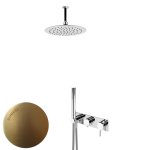 Bruma Lusitano Zestaw prysznicowy podtynkowy z deszczownicą Ø 250 mm z ramieniem sufitowym i zestawem słuchawkowym Emotion Sunrise 1075802SR