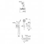 Bruma Lusitano Zestaw prysznicowy podtynkowy z deszczownicą Ø 250 mm z ramieniem sufitowym i zestawem słuchawkowym Emotion Sunrise 1075802SR