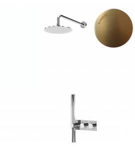 Bruma Lusitano Zestaw prysznicowy termostatyczny podtynkowy z deszczownicą Ø 250 mm z ramieniem ściennym i zestawem słuchawkowym Emotion Sunrise 1385902SR