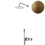 Bruma Lusitano Zestaw prysznicowy termostatyczny podtynkowy z deszczownicą Ø 250 mm z ramieniem ściennym i zestawem słuchawkowym Emotion Sunrise 1385902SR