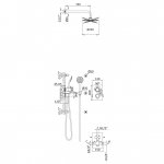 Bruma Lusitano Zestaw prysznicowy termostatyczny z natryskiem ściennym ABS Ø 250 mm, 3 strumieniami i zestawem słuchawkowym Emotion Sunrise 1389103SR