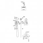 Bruma Lusitano Zestaw prysznicowy termostatyczny z natryskiem sufitowy ABS Ø 250 mm, 3 strumieniami i zestawem słuchawkowym Emotion Sunrise 1386102SR