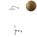 Bruma Lusitano Zestaw prysznicowy podtynkowy z deszczownicą Ø 250 mm z ramieniem ściennym i zestawem słuchawkowym Emotion Sunrise 1075702SR