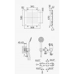 Bruma Lusitano Zestaw prysznicowy podtynkowy z deszczownicą 500x500 mm i słuchawka prysznicowa Pure White 1074271PW