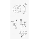 Bruma Lusitano Zestaw prysznicowy podtynkowy z deszczownicą Ø 380 mm i słuchawka prysznicowa Morning Mist 1074291MM