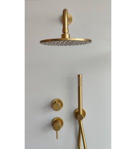    Bruma Lusitano Zestaw prysznicowy podtynkowy z deszczownicą Ø25 z ramieniem ściennym i zestawem słuchawkowym Sunrise 1075702SR/2