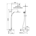 Bruma Lusitano Zestaw wannowo-natryskowy Naścienny 300 mm satinox 1072609ST