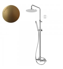 Bruma Lusitano Zestaw wannowy z regulowanym ramieniem, prysznicem i deszczownica Ø250 mm Sunrise 1072607SR