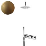 Bruma Lusitano Zestaw wannowy z deszczownicą sufitowa Ø 250 mm w ABS ze słuhawką i wylewką wannową Sunrise 1383402SR