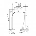 Bruma Lusitano Zestaw wannowo-natryskowy naścienny z wylewką Ø 250 mm Sunset 1072607SS