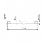 Bruma Lux Wąż prysznicowy 1750 mm Satinox 1456302ST