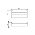 Bruma Maris Półka z wieszakiem na ręczniki chrom 17700121
