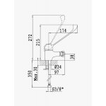Bruma Mustang Bateria bidetowa z długim uchwytem bez korka Chrom 1240202CR