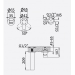    Bruma Nautic Bateria umywalkowa bez korka Naścienna night sky 1818401NS