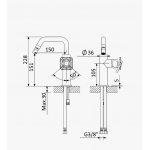 Bruma Navy Bateria bidetowa jednootworowa bez korka Chrom 1900201CR