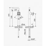 Bruma Navy Bateria bidetowa jednootworowa wysoka bez korka Chrom 1902201CR