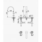Bruma Navy Bateria umywalkowa 3-otworowa z korkiem Click-Clack Chrom 1902511CR