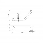 Bruma Poręcz 400 mm wygięta chrom 14900121