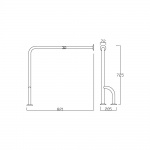 Bruma Poręcz prosta dla niepełnosprawnych typu ściana-podłoga z trzy punktowym mocowaniem inox mat 1520006IS