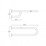 Bruma Poręcz prosta dla niepełnosprawnych ścienna z trzy punktowym mocowaniem inox mat 1520007IS