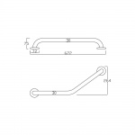 Bruma Poręcz wygięta dla niepełnosprawnych wygięta inox mat 1520004IS