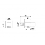 Bruma Przyłącze kątowe węża z zaworem 1/2″ 1262002CR