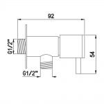 Bruma Przyłącze kątowe węża z zaworem 1/2″ 1252002CR
