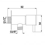 Bruma Przyłącze kątowe węża z zaworem 3/8″ 1252802CR