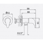 Bruma Przyłącze kątowe węża z zaworem 1/2″ 1152001CR