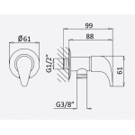 Bruma Przyłącze kątowe węża z zaworem 3/8″ 1152801CR