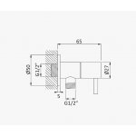 Bruma Przyłącze kątowe węża z zaworem 1/2" Sunset 1252001SS
