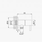 Bruma Przyłącze kątowe węża z zaworem 3/8" Sunset 1252801SS