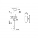 Bruma Spring Bateria bidetowa jednootworowa z korkiem Click-Clack chrom 11202101