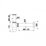 Bruma Syfon umywalkowy chrom 1370009CR
