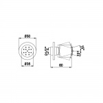 Bruma UniElo Dysza ścienna prysznicowa Ø 50 mm chrom 14556031