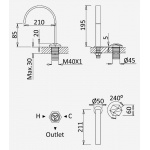 Bruma Utopia Bateria bidetowa 2-otworowa z korkiem Click-Clack chrom 1831110CR