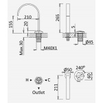   Bruma Utopia Bateria umywalkowa 2-otworowa bez korka night sky 1838801NS