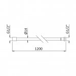Bruma Wąż przyłączeniowy 1200 mm Satinox 1456300ST