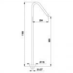 Bruma Wylewka wannowa Podłogowa 118,5 cm chrom 14564041