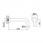 Bruma Wylewka wannowa ścienna 17 cm chrom 1456403CR