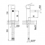 Bruma X-Alpha Bateria bidetowa jednootworowa bez korka satin stainless steel 1860201IS
