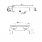 Bruma X-Alpha Bateria natryskowa natynkowa Satin stainless steel 1860402IS