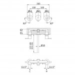 Bruma X-Alpha Bateria umywalkowa podtynkowa 150 mm satin stainless steel 1862501IS